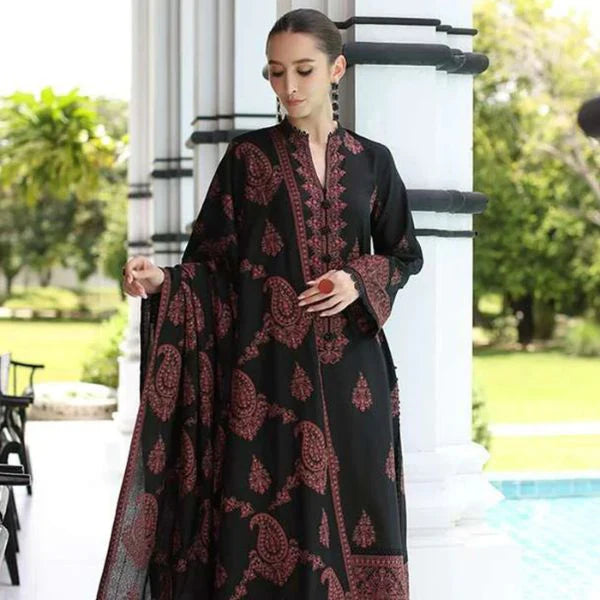 Lawn Embroidered 3pc suit a17