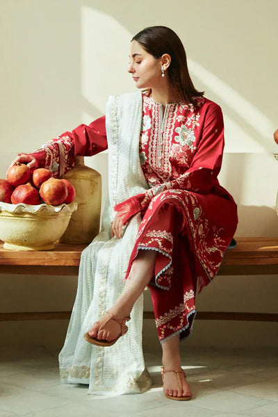 Premium Lawn Embroidered 3pc suit a55